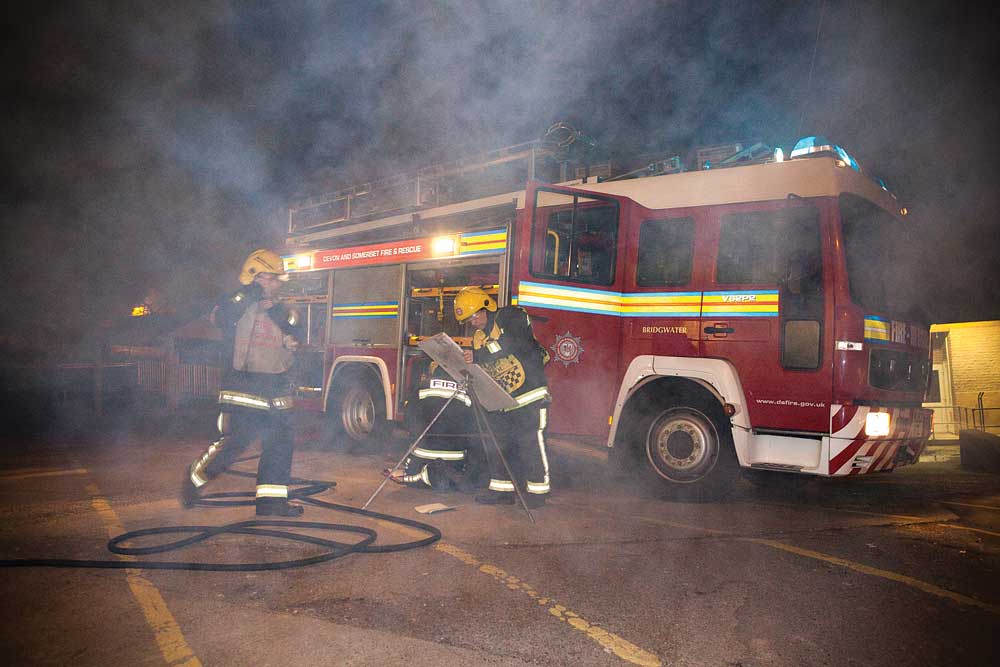 Fire drill at Bridgwater College in Cannington 1