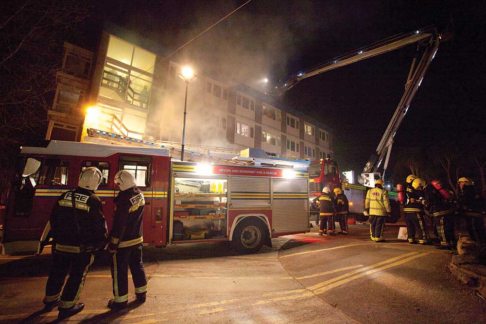 Fire drill at Bridgwater College in Cannington 4