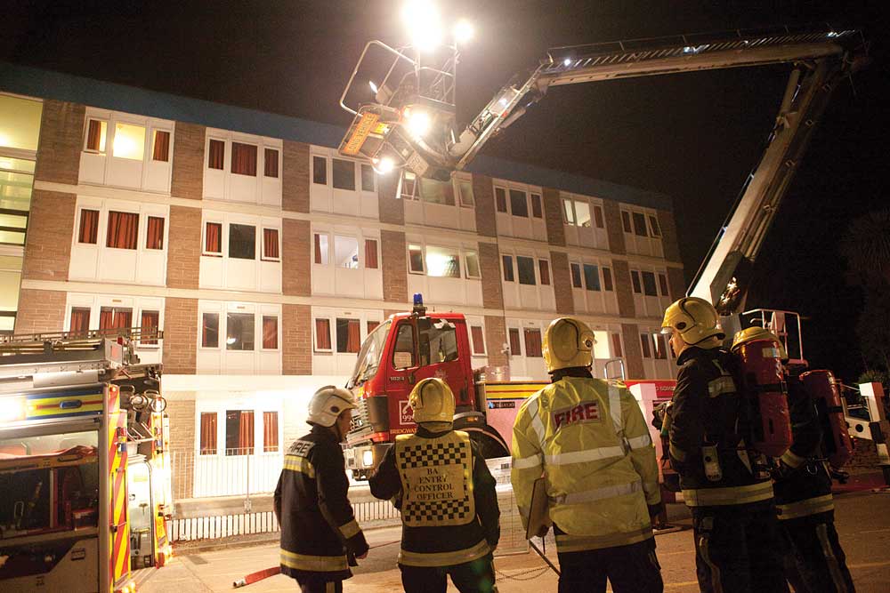 Fire drill at Bridgwater College in Cannington 7