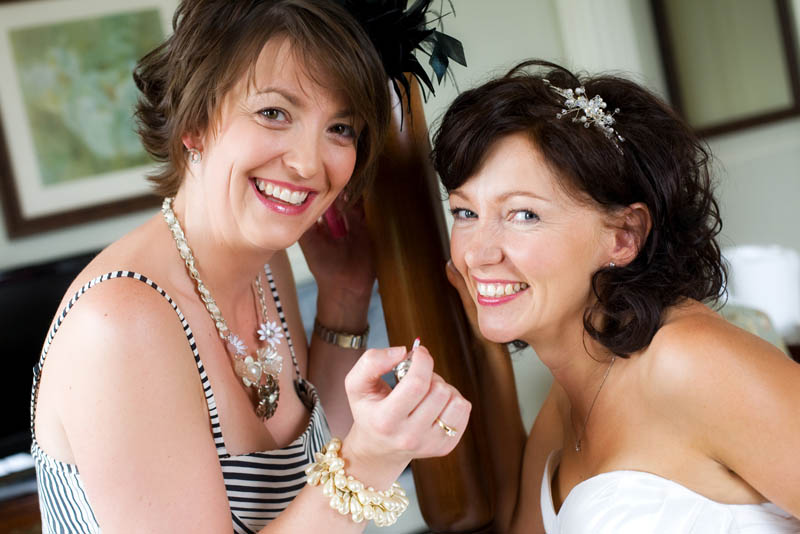 A bride and her best friend at The Mount Somerset wedding venue