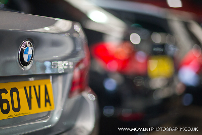 Close up of rear BMW logo on boot door