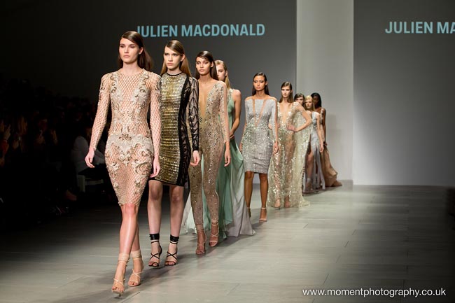 London Fashion Weekend line of catwalk models