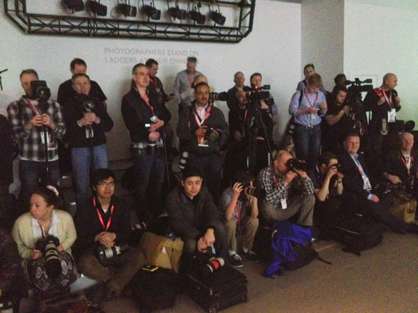 London Fashion Weekend photographers' pit